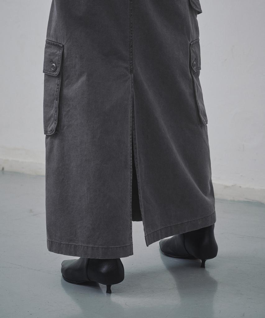 Musinsa Standard Woman Women'S Pigment Cargo Maxi Skirt [Charcoal Gray]