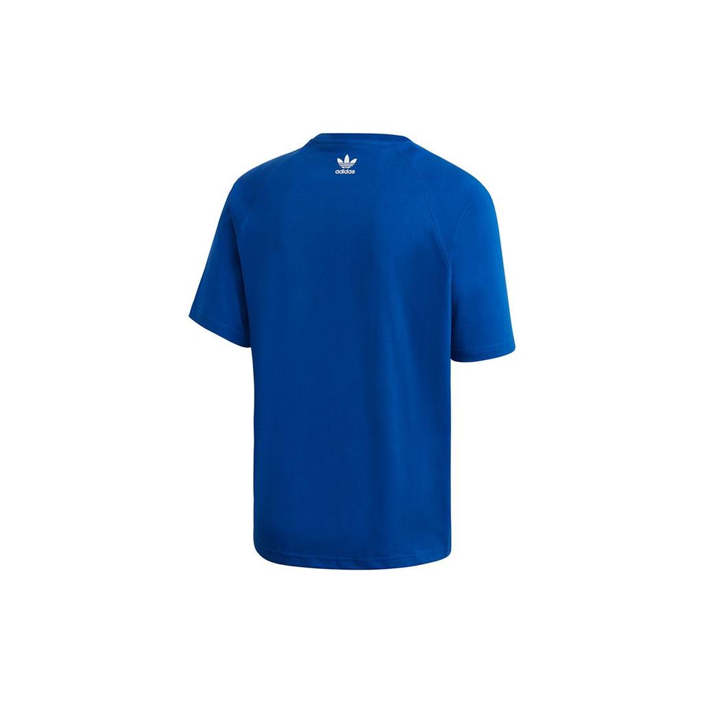 Adidas Originals Trefoil Logo Print Sports Crew Neck Short Sleeve T-Shirt Men Tops Blue GE6231