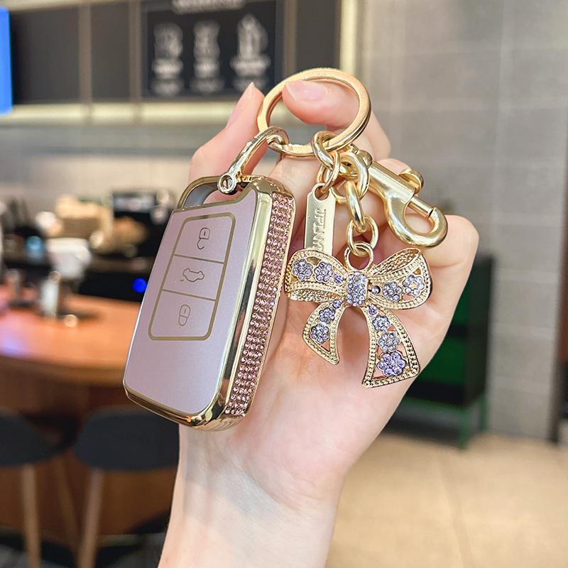 For Volkswagen Keycase Sagitar Lavida Lamando Bora Polo Teramont Cc Tiguan T-Roc Taylor Golf Keycover Key Shell Keychain Car Key