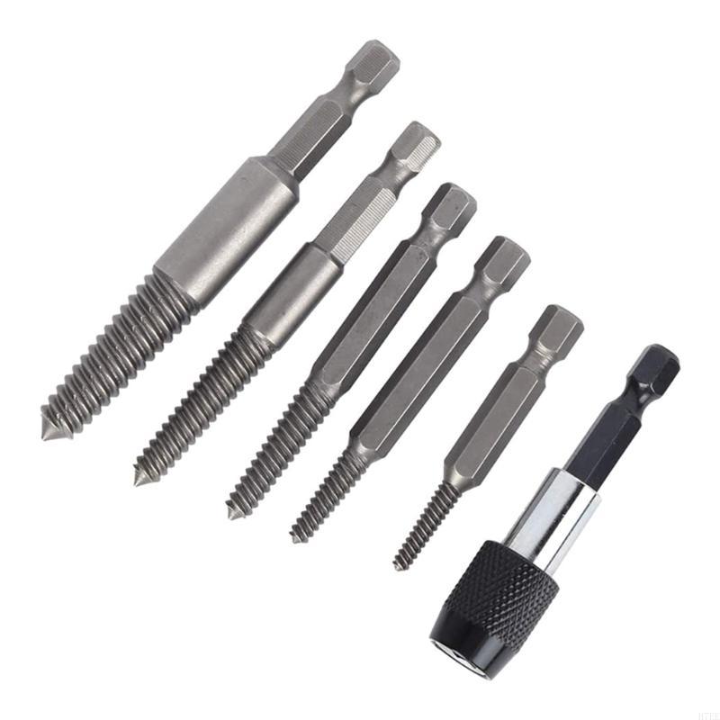 H7EE Screw Remover Extractor Drill Bit Carbon Steel Guide Set Broken End Bolt Remover