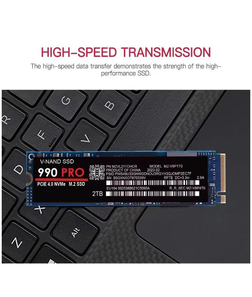 NvMe High-Speed SSD M.2 990 Pro 980 Pro 970 EVO Plus Solid-State Drive (1TB/2TB/4TB)