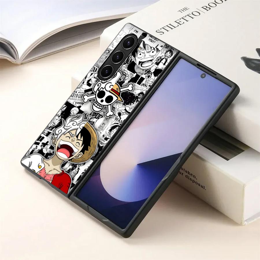 Zadní kryt na telefon pro Samsung Galaxy ZFold7 ZFold4 ZFold5 ZFold3 ZFold6 Z Fold 7 6 5 4 3 One Piece Komiks Luffy