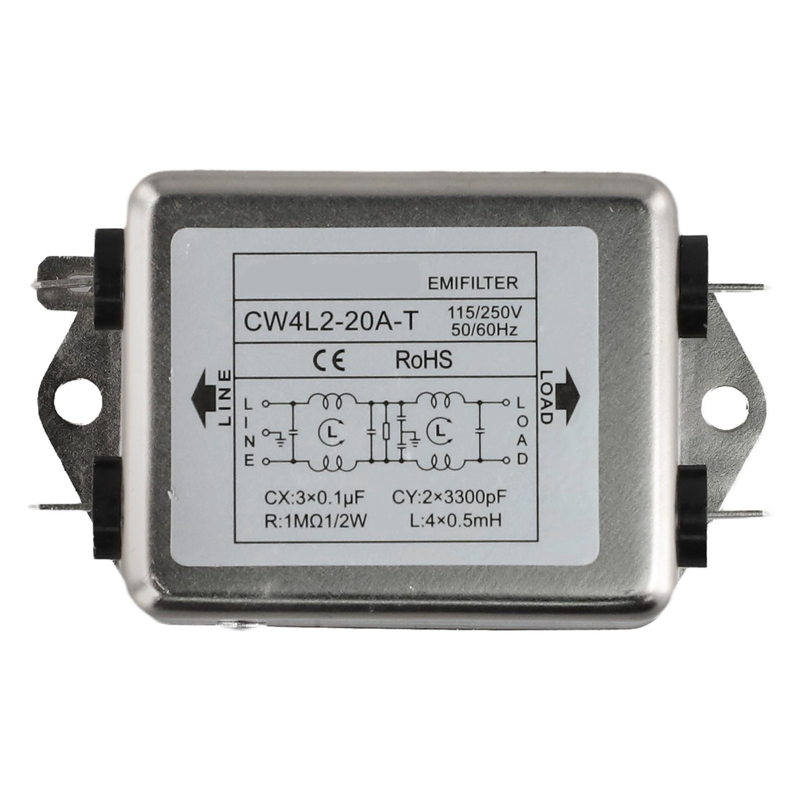 

Однофазный сетевой фильтр Двухсекционный фильтр Фильтрация шума CW4L2-20A-T