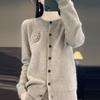 QingHe Cashmere Women's 30% Cashmere Cardigan - Soft & Warm Wool Blend Sweater