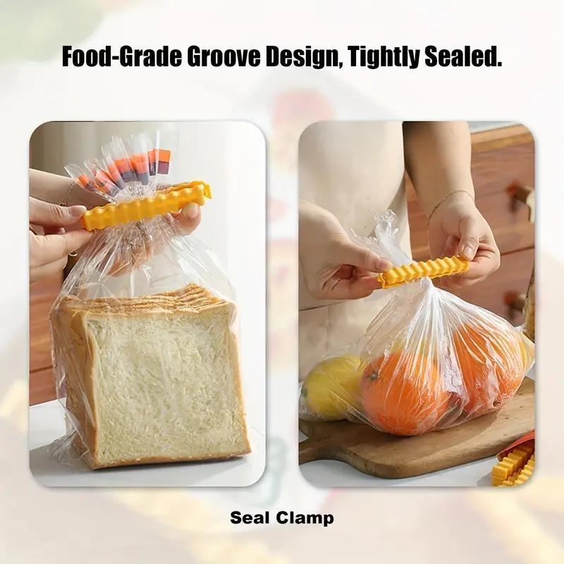 12pcs Food Sealing Clip Household Kitchen Plastic Sealing Clip Snack Preservation Clip Moisture-proof Sealing Device Refrigerator