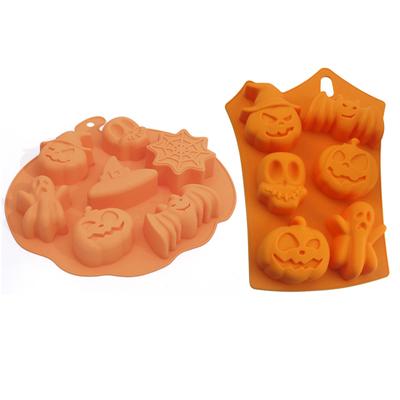 6 Löcher Silikon Halloween Geist Kürbis Schädel DIY Backen Schokolade Kuchen Form Verkauf Waren