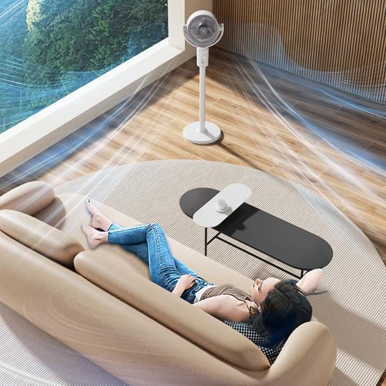 Pedestal Fan Powerful Air Circulator Quiet USB Standing Fan 38-82cm