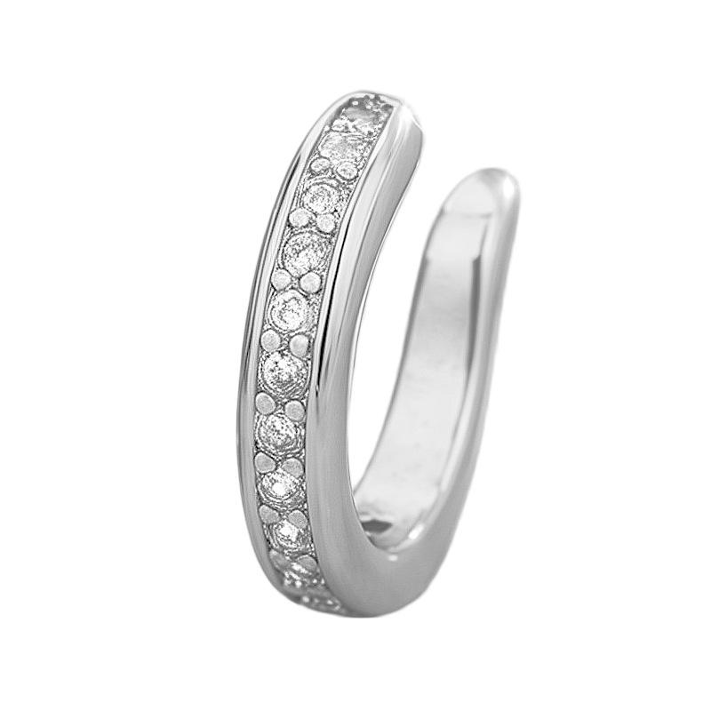 Zirkonia Doppel-Schicht Strass-Kreuz-Kette Ohne-Piercing Stern Ohr-Manschette für Damen