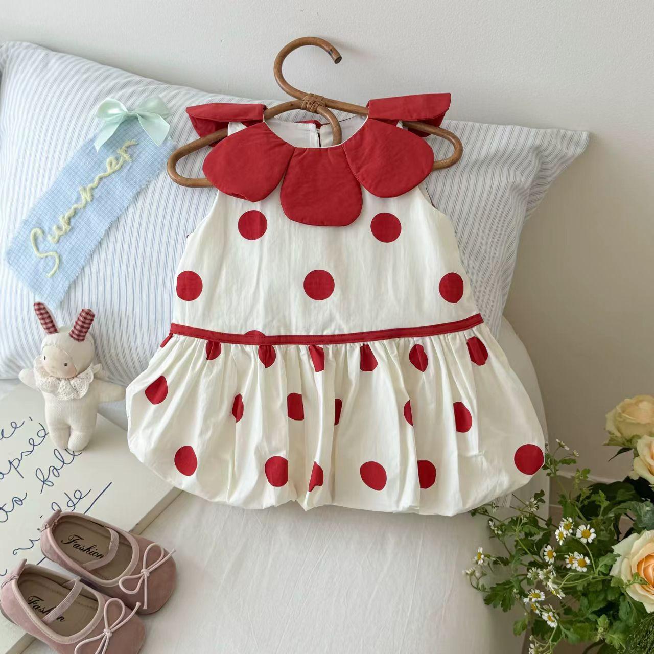 Girls Summer Block Petal Dress Cute Bud Skirt Sleeveless Vest Dress For Toddler And Kids 90