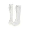 Trendy Women's High-Heeled Black Lace-Up Martin Boots - Autumn/Winter
