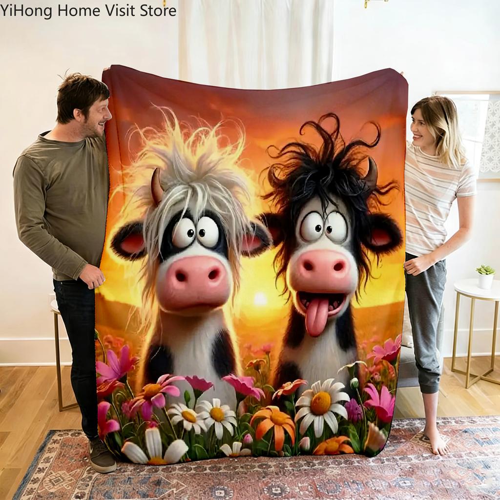 Throw Fluffy Soft Sofas Blankets Animal Cattle Home and Decoration Sofa Blanket Bedspread On the Bed Anime Bedspreads Picnic Nap