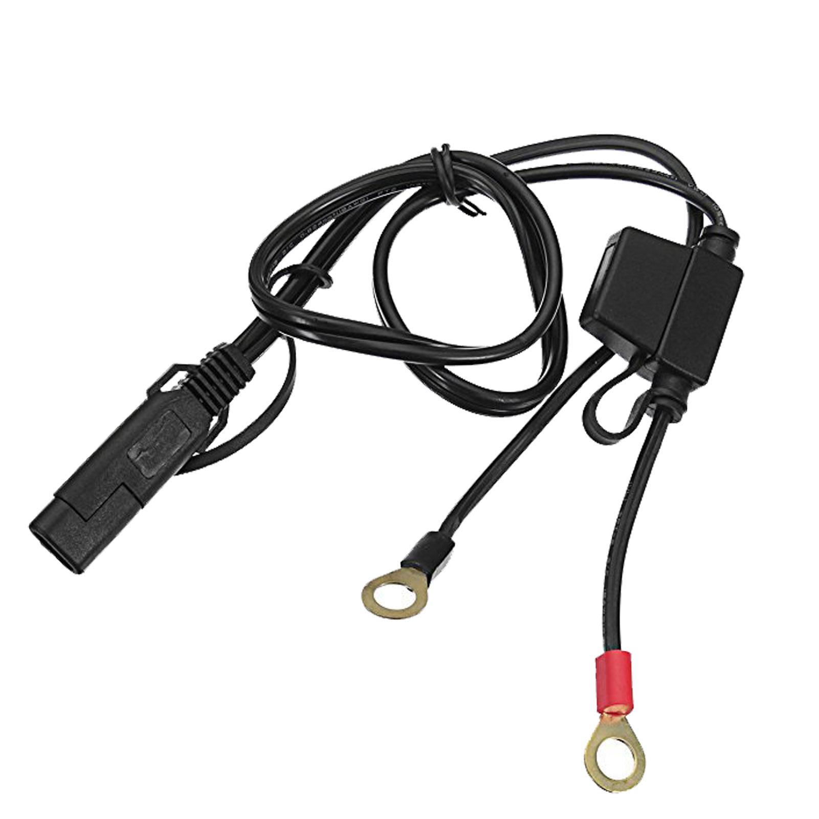 

Motorcycle Battery Charger Terminal To SAE Extension Cable Quick Disconnect Cable Motorcycle Battery Output Connector 12V-24V чёрный