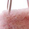 Furry Tote Bag Satchel Lightweight Cute Soft Top Handle Handbag with Adjustable Strap Crossbody Bag for Shopping Commuting Work