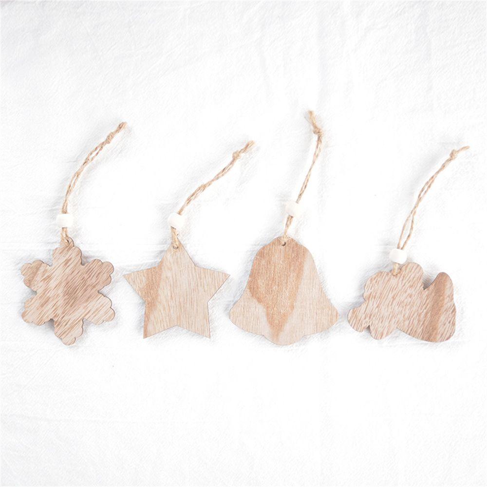 Love Snowflake Christmas Tree Ornament Wooden Hanging Pendants Christmas Decoration Kids Gifts