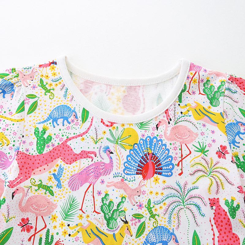 2024 Children Clothing Girls Dress Summer Fashion Cartoon Print Princess Dress for Girl and Toddlers Knitted Cotton Kids Dresses