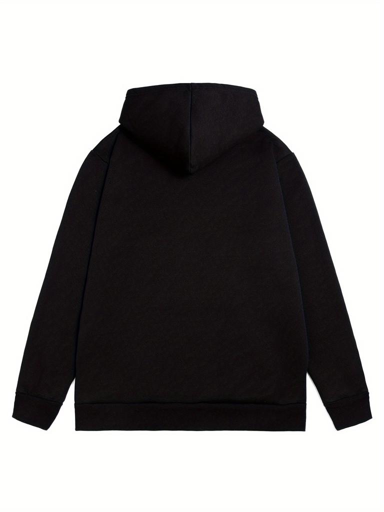 Men's Autumn and Winter Casual Fashion Loose Plus Size Boston 1997 Print Fleece Warm Long Sleeved Hooded Sweatshirt Pullover