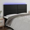 VidaXL LED Headboard Bedroom Furniture Double Bed Accessory Head of Bed Frame Interior Black 3122392
