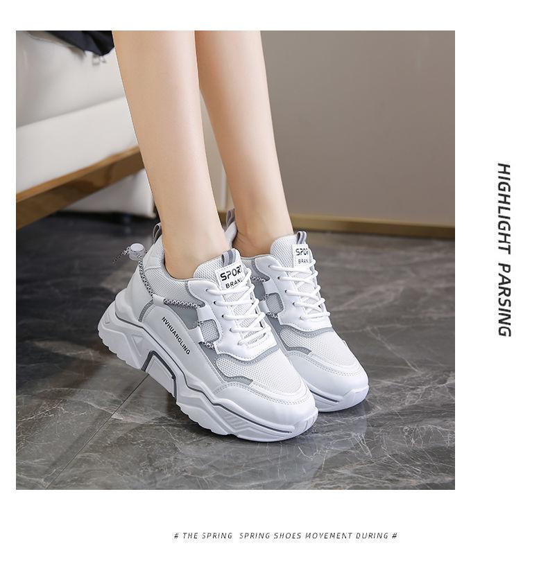 Dad shoes girl 2025 spring and autumn new fashion casual platform ins trendy thin student breathable sports shoes