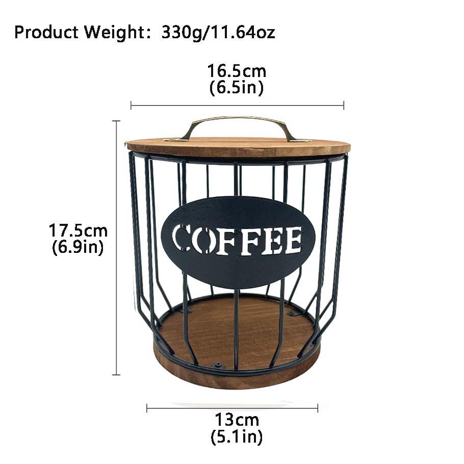 

Корзина-органайзер для кофейных капсул, органайзер для кофейных фильтров с крышкой, украшение для кофе для кофейни, органайзер для кофейных капсул K Cups чёрный