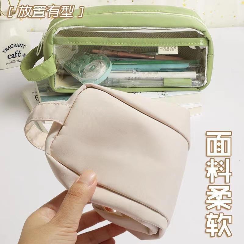 

PVC transparent pencil case, simple three-dimensional zipper storage, waterproof stationery, cosmetic bag box, portable and exquisite