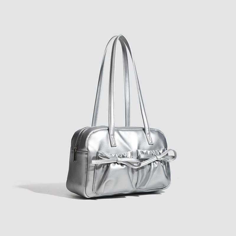 Bow Underarm Bag European and American New Fashionable Shoulder Bag Simple Trendy Handbag Texture Fashionable Commuting Bag