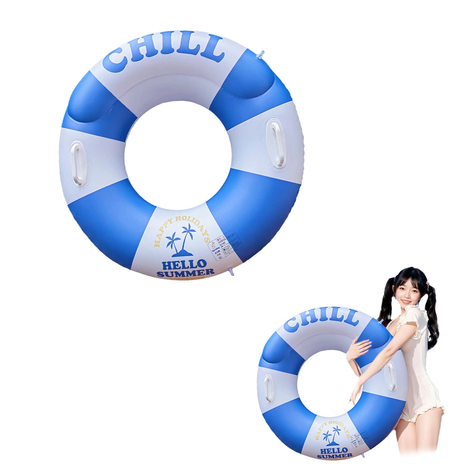 

aninako Float for with Buoyancy For Water Sea Summer Water Water Park Adults, Handle, O-Shaped, Balance, One-Piece Design, Leak-Proof, Skin-Friendly синий