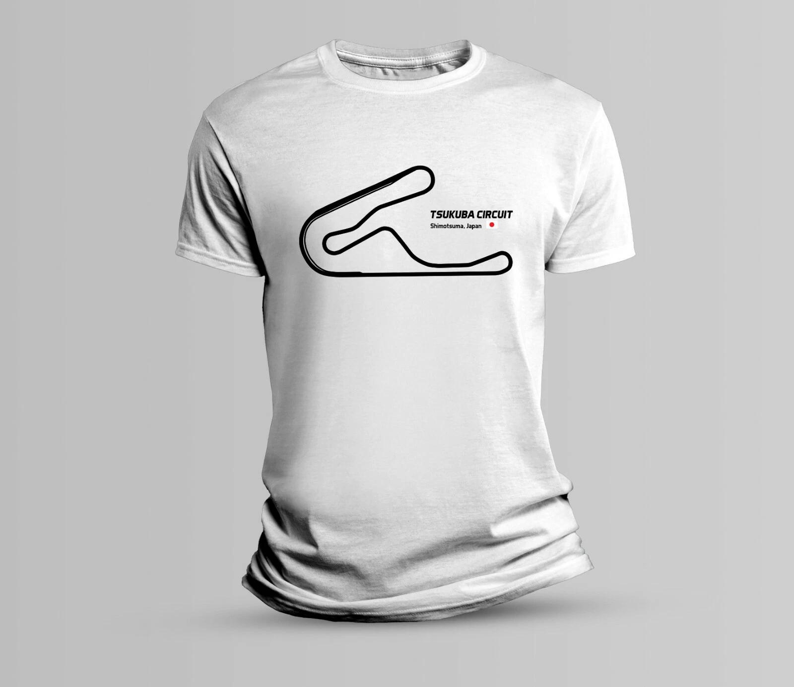 Tsukuba Circuit T Shirt White S M L XL Soft Cotton Japan JDM Race Track 3XL