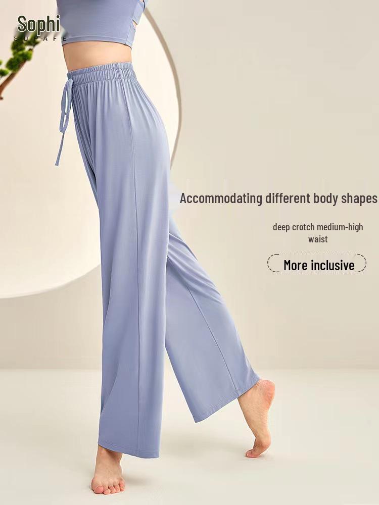 

Модальные облачные брюки для танцев и йоги с высокой талией и широкими штанинами - Эластичная драпировка для современных и классических стилей Triple Extra Large