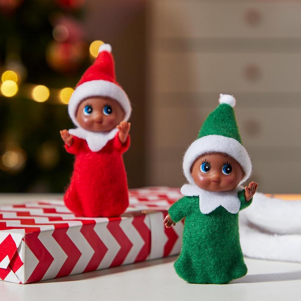 1/2PCS Christmas Tiny Elf Doll In Dark Skin with Christmas Dress Holiday Decoration Accessories Tiny Gift for Girls Boys