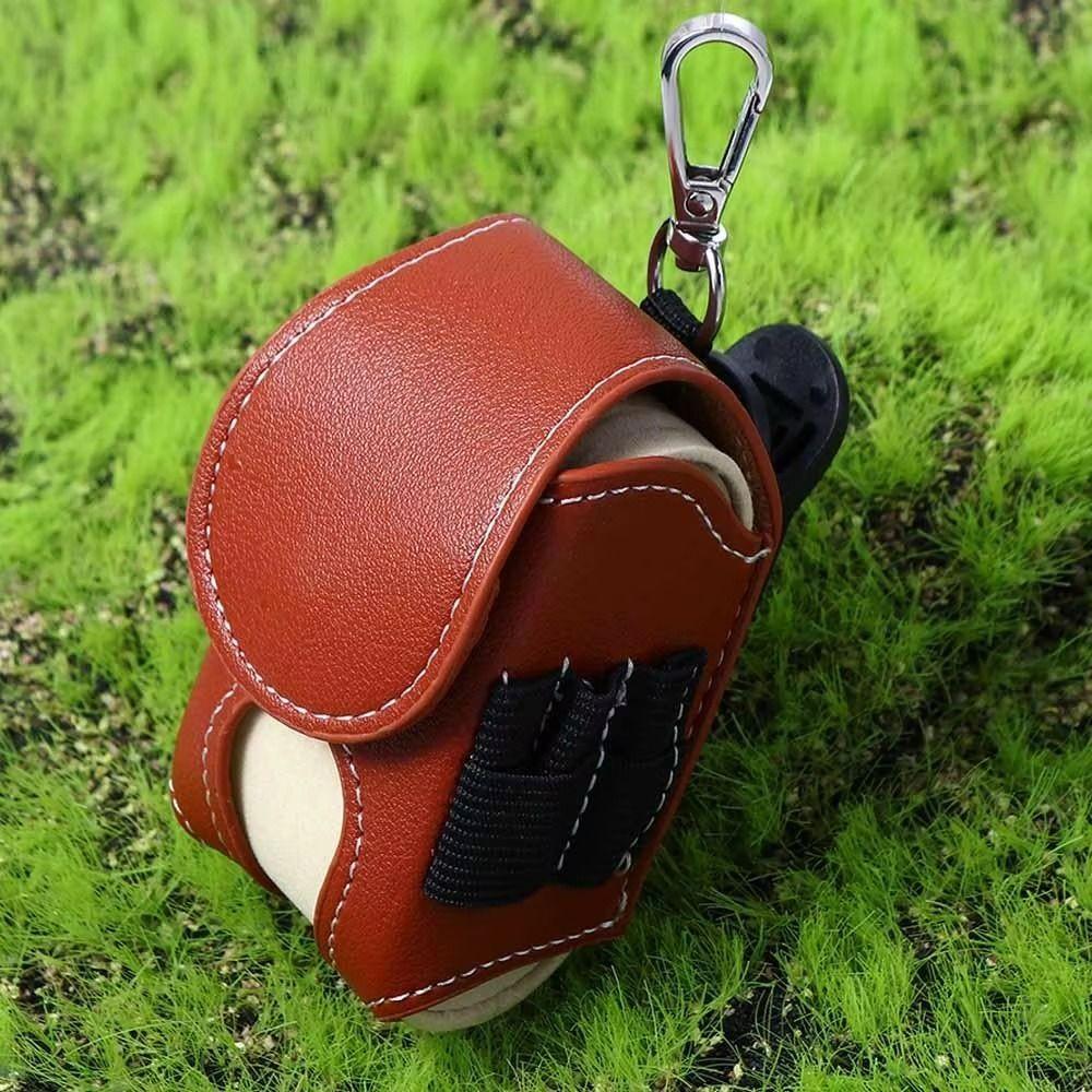Portable Golf Waist Holder Bag PU Leather Mini Golf Ball Bag Golf Tee Set Bag Golf Accessories