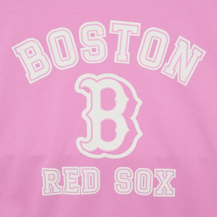 MLB Sweatshirts Unisex Pink Crew Neck Moderate Regular 3AMTV0131-43VOS