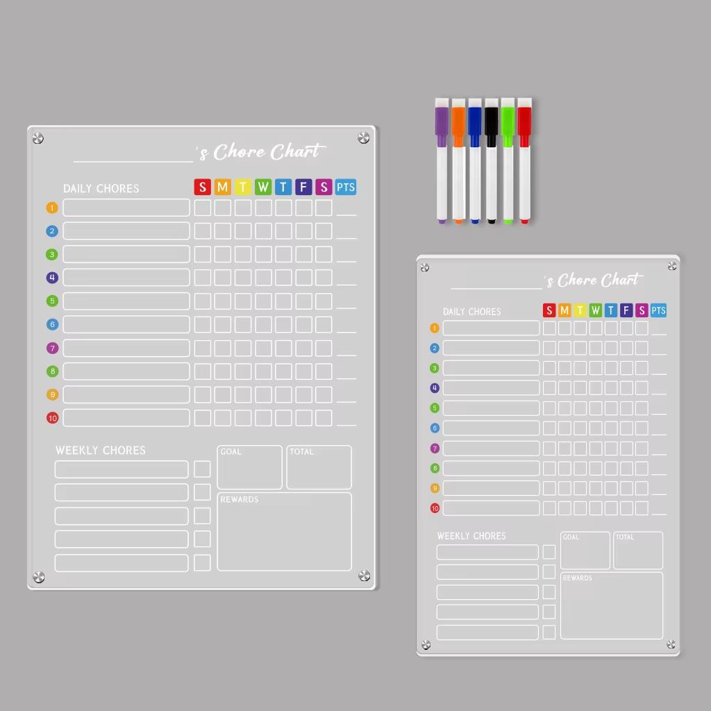 Acrylic Magnet Fridge Board Message Writing Sticker Reusable Dry Erase Planner Board Refrigerator Calendar Exquisite Home Decor