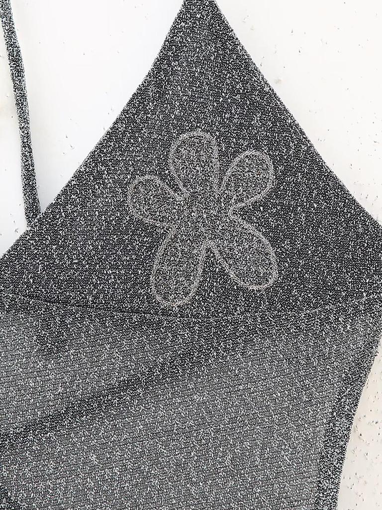 2025 Spring European & American Style Floral Embroidery Lurex Camisole Dress