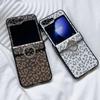 Sexy Leapord Leather Case for Samsung Galaxy Z Flip 7 6 5 4 3 Ring Holder Phone Cases for Samsung Z Flip 6 7 Hinge Fold Cover