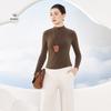 Autumn/Winter Tencel Wool Slim Fit Semi-High Neck Korean Style Warm Top