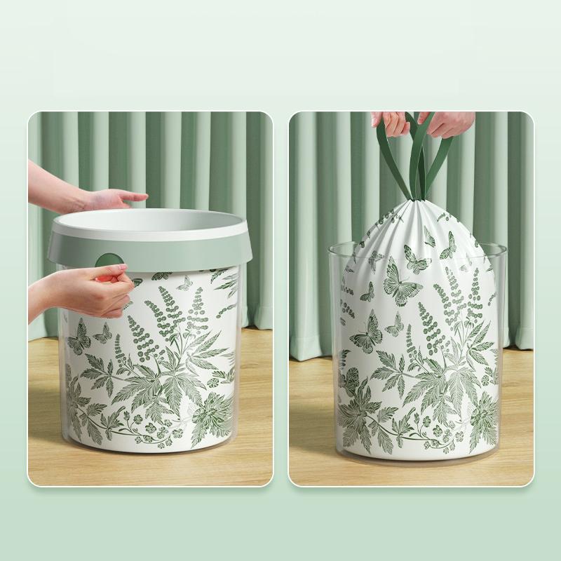 Sac Poubelle Épais Imprimé Portable Dessin Animé Maison Cuisine Salle de Bain Jetable Cordon Coulissant