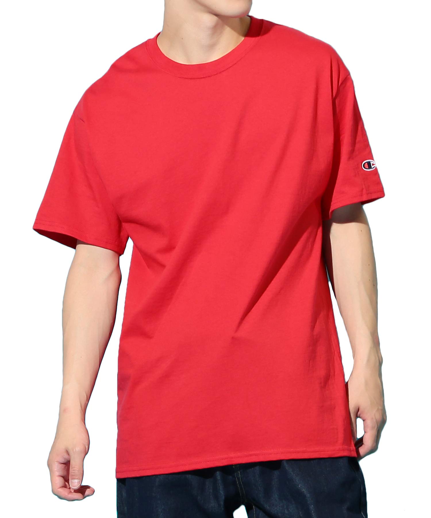 

Champion Authentic Basic Short Solid Red T-Shirt, Men s, Sleeve, Cotton, Color, XXL,