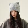 Cartoon Cat Ears Thick Knitted Hat Women's Bow Wool Hat Warm Hat