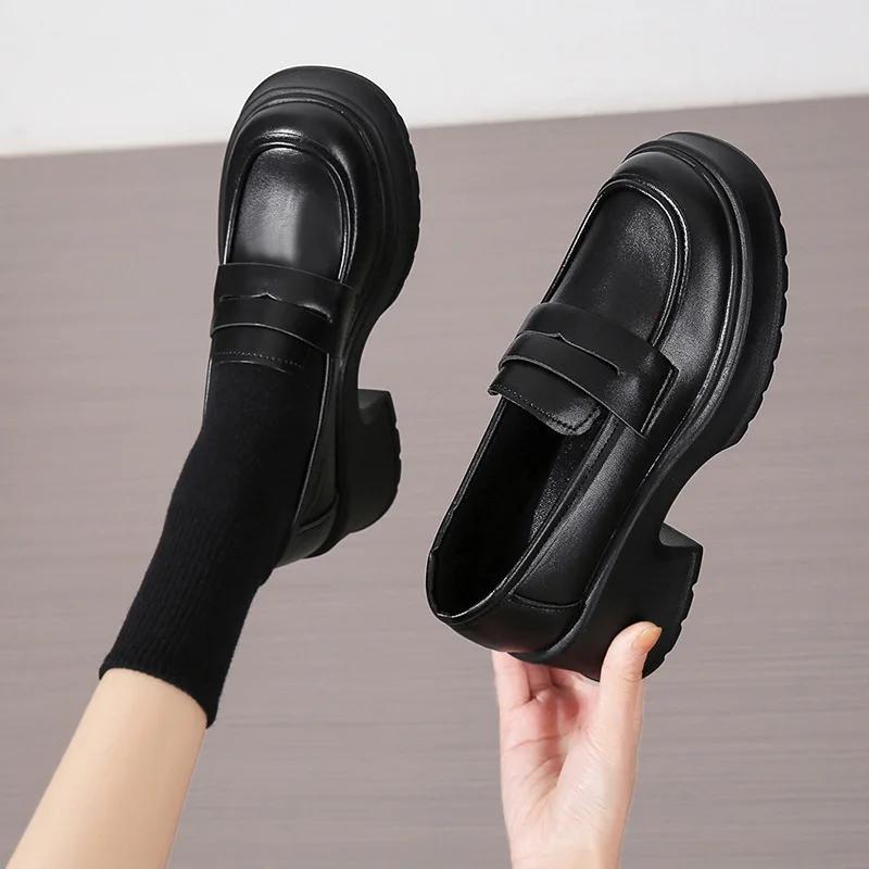 Women's Loafers  Spring British Style Slip On Platform Mary Jane Shoes Woman Japanese Jk Uniform Lolita Shoes Women