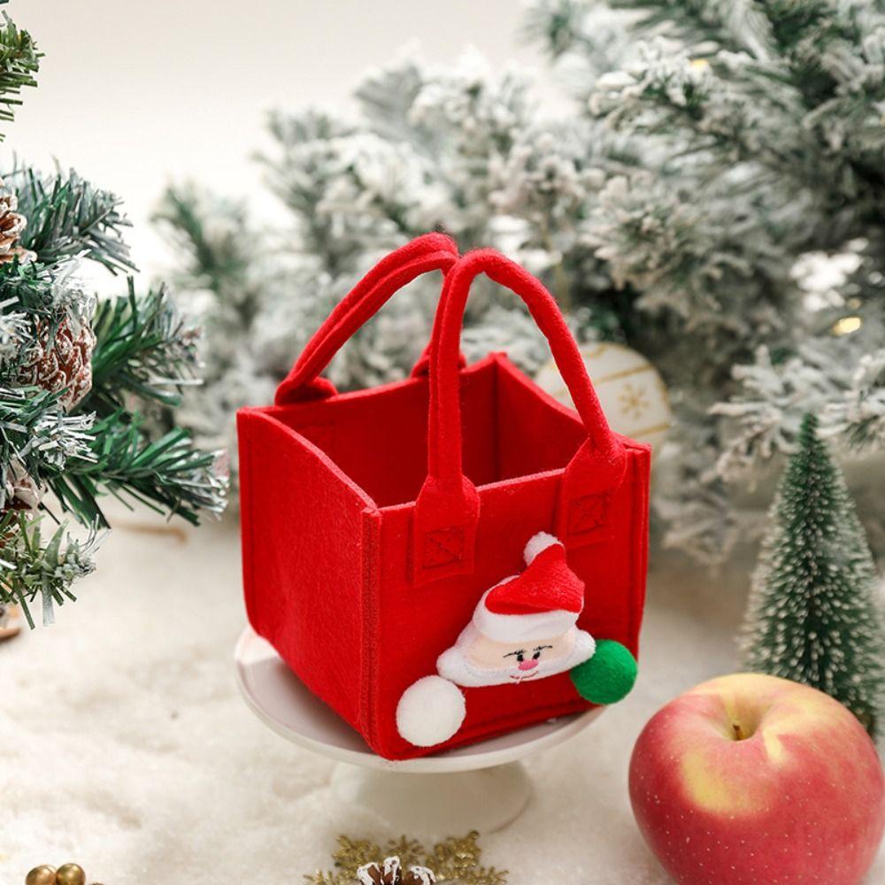 Santa Claus Snowman Elk Felt Christmas Candy Bag New Year Home Decoration Felt Gift Bags Merry Christmas With Handle