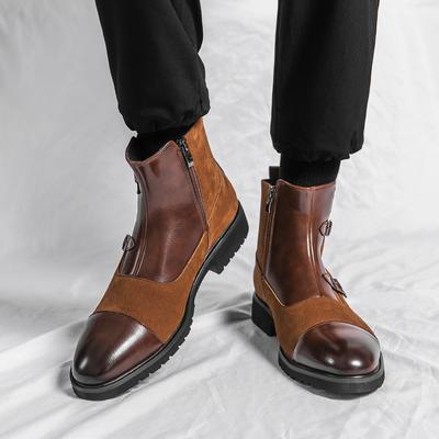 Herren Spitz High Top Lederschuhe Trendiger Retro Designerstil Party Outdoor Hochzeit Freizeit Business Büro Herrenstiefel