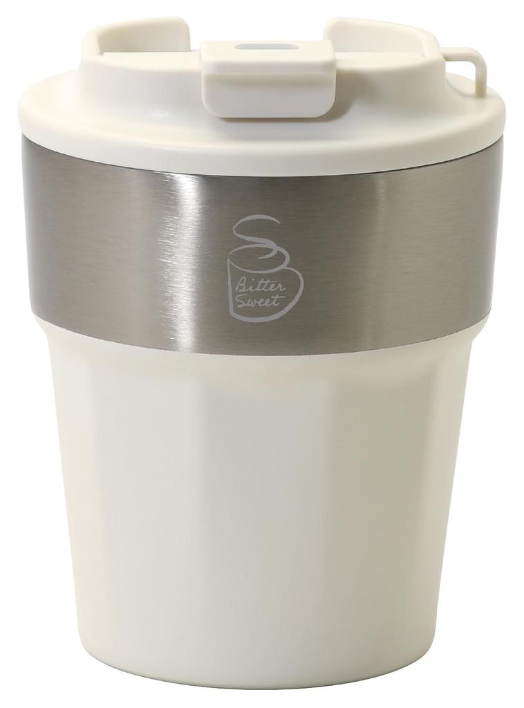 Pearl Metal Tumbler with Lid, 300ml, Bittersweet, White, HC-561