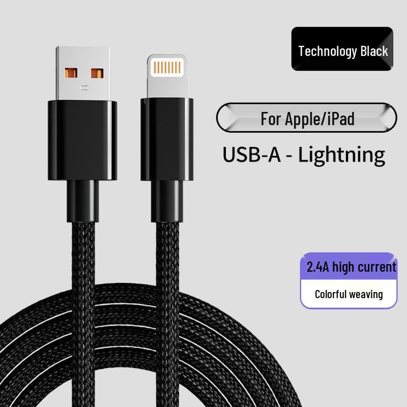 Apple 8/13/14 Fast Charging USB Cable - 27W PD, Colorful Braided Design.