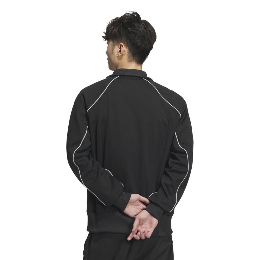 Adidas Jersey Top Byd3s Loose Fit Jacquard Knit Track Top KWX93 Black Men's (JG8578) J/XL