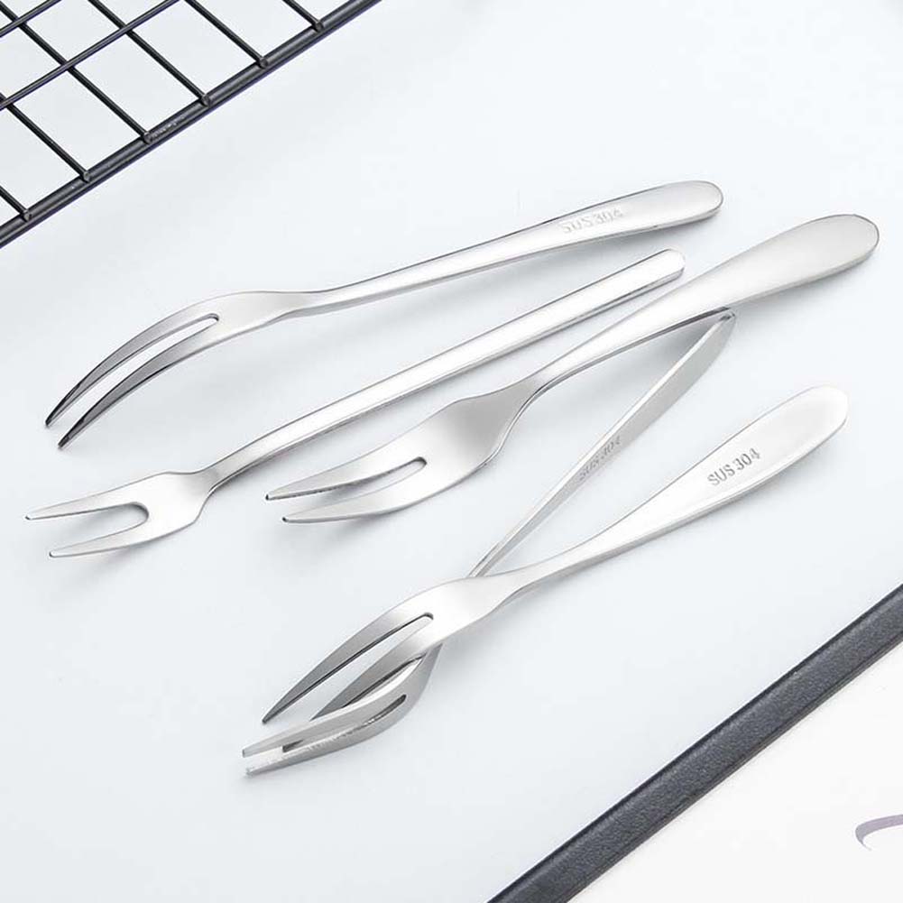 Stainless Steel Cake Dessert Fruit Fork Cutlery Kitchen Tool Eco-friendly Tableware
