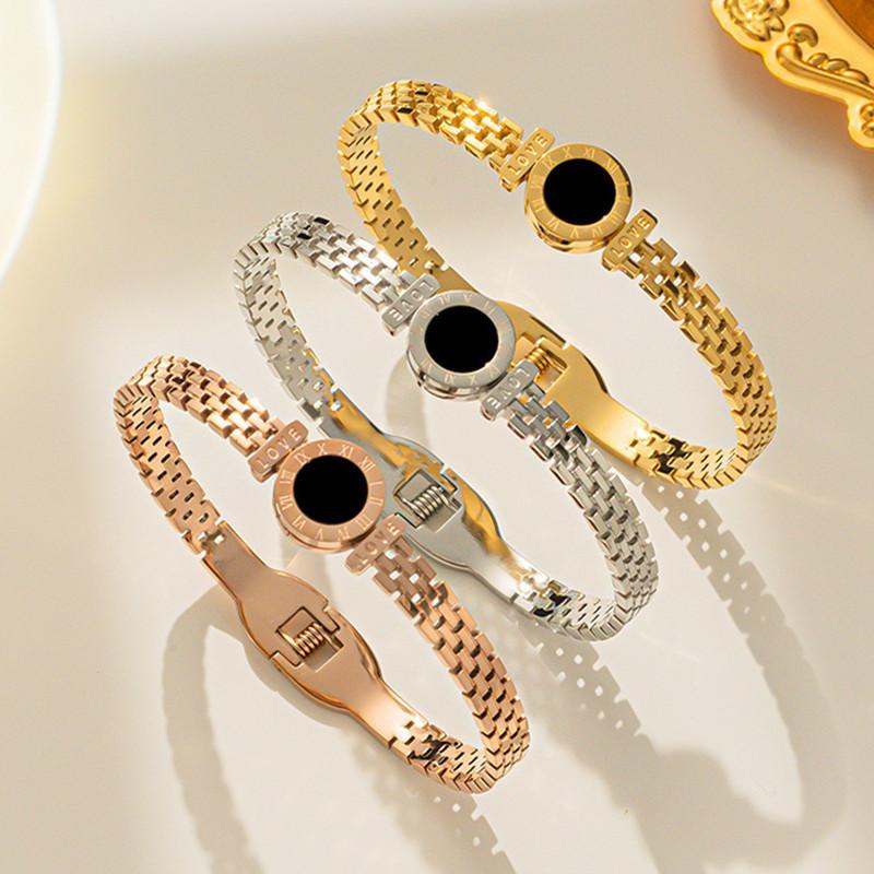 1PC Men's and Women's Fashion Roman Digital Stainless Steel Bracelet for Date, Travel, Banquet, Party, Festival Dressing Gifts