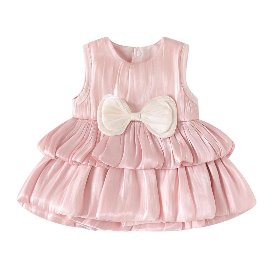 Sommer Baby Ärmelloses Prinzessinnenkleid & Strampler Kombi