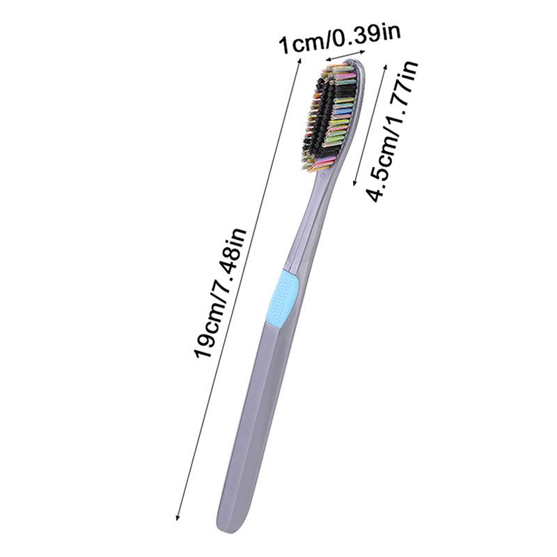 1/5 buc Periuță de dinți cu peri cu cap mare Adult Anti-alunecare Design lat Curățare orală profundă Îndepărtarea petelor de pe dinți și a petelor de fum