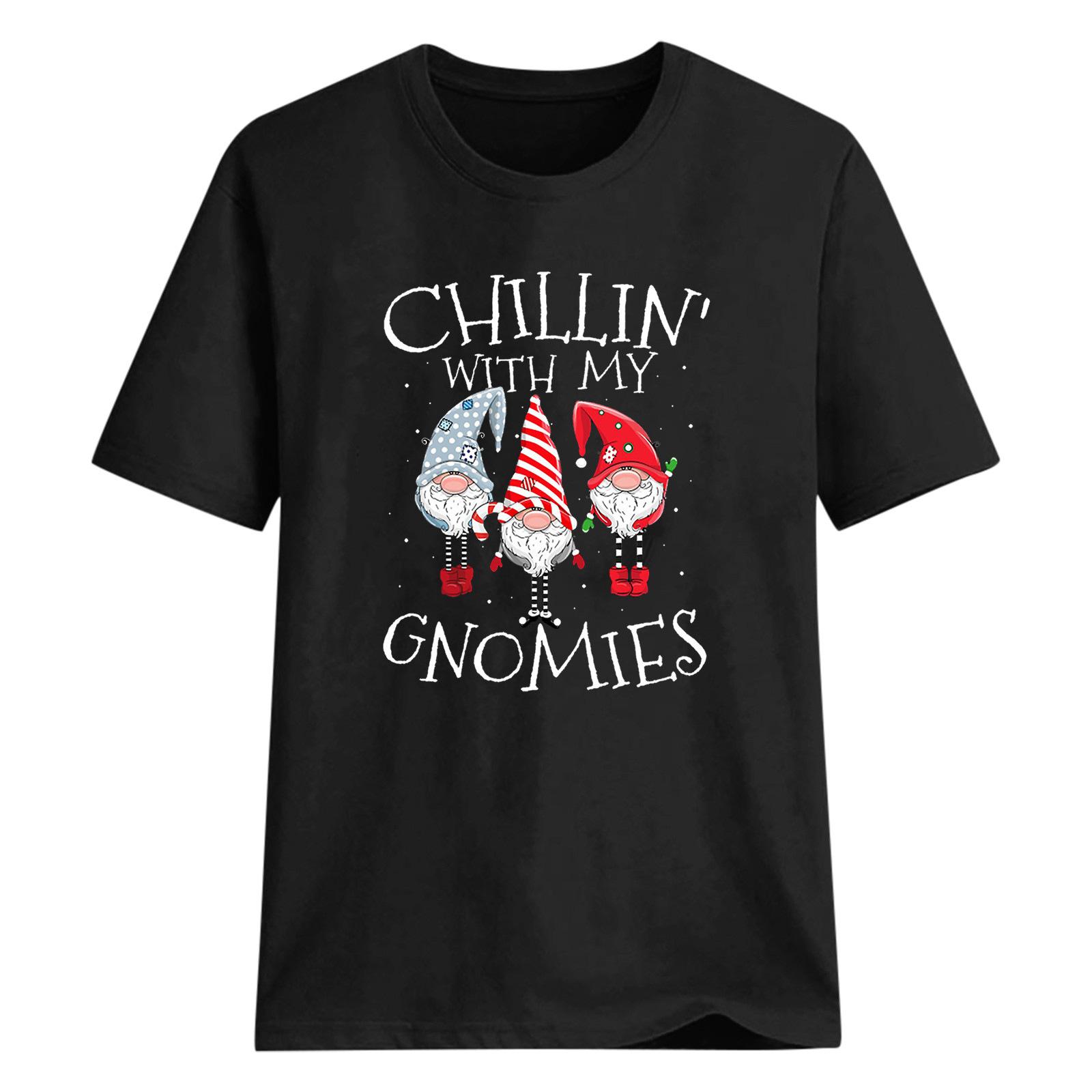 Merry Chrismas Christmas 2025 New Year Santa Claus Crew Neck Plus Size T-Shirt Women s Clothing S