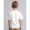 European size Boys crew-neck short-sleeved T-shirt with camping-themed pattern print